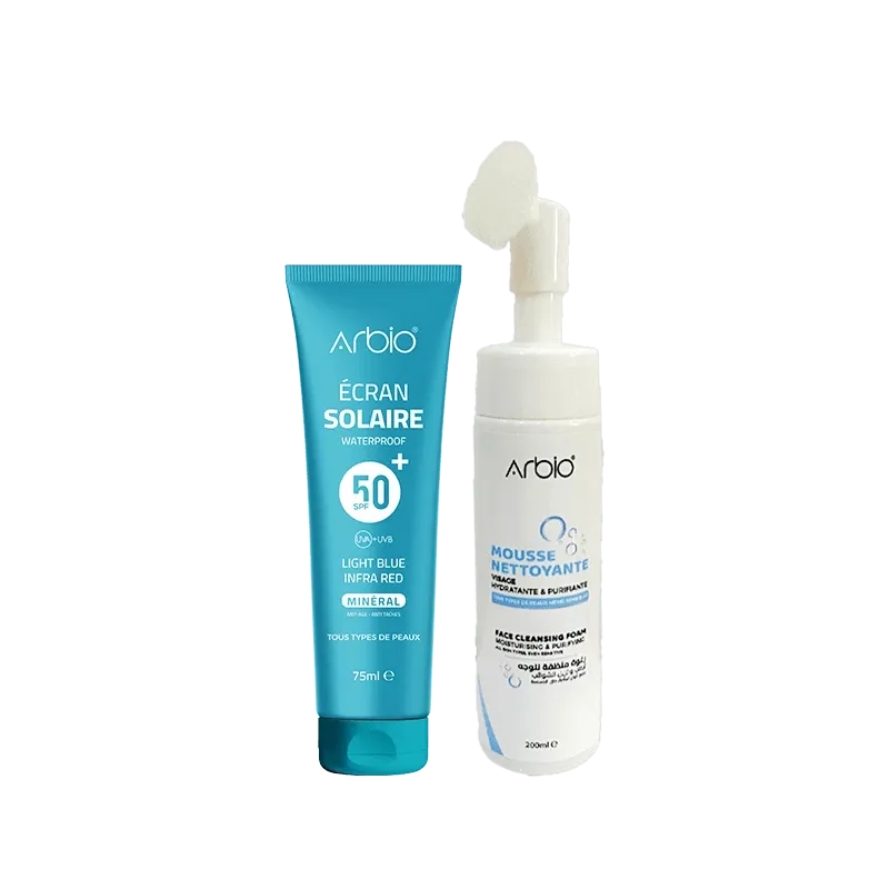 Mousse nettoyante + écran minéral