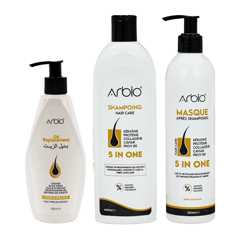 Pack: Shampoing 5 in one & Masque 5 in one & Oil replacement