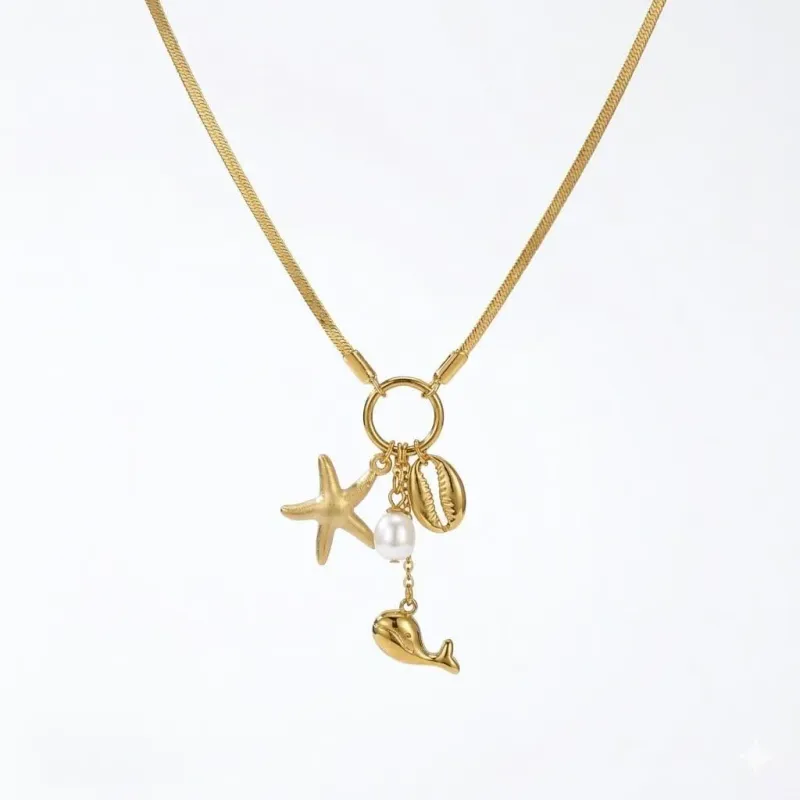 🌊🐋 Ocean Treasure Necklace Stainless Steel: