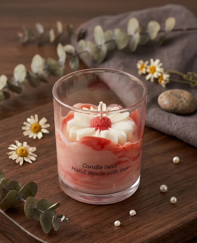 Fleur tulip bougie + verre