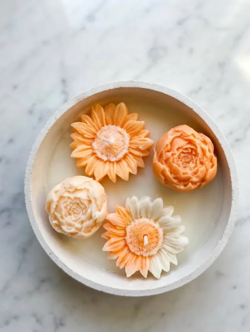 Bloom flower candle