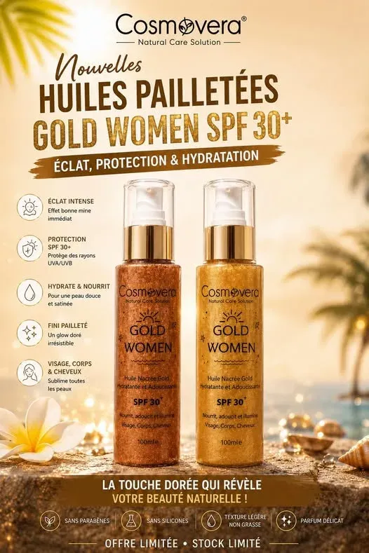 Huile pailletée SPF 30+