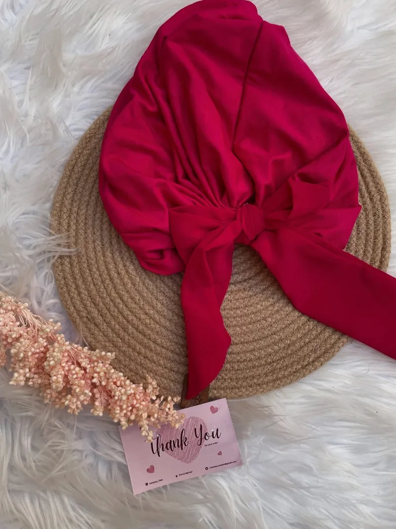 Turban en coton avec papillon chiffon démontable 😍