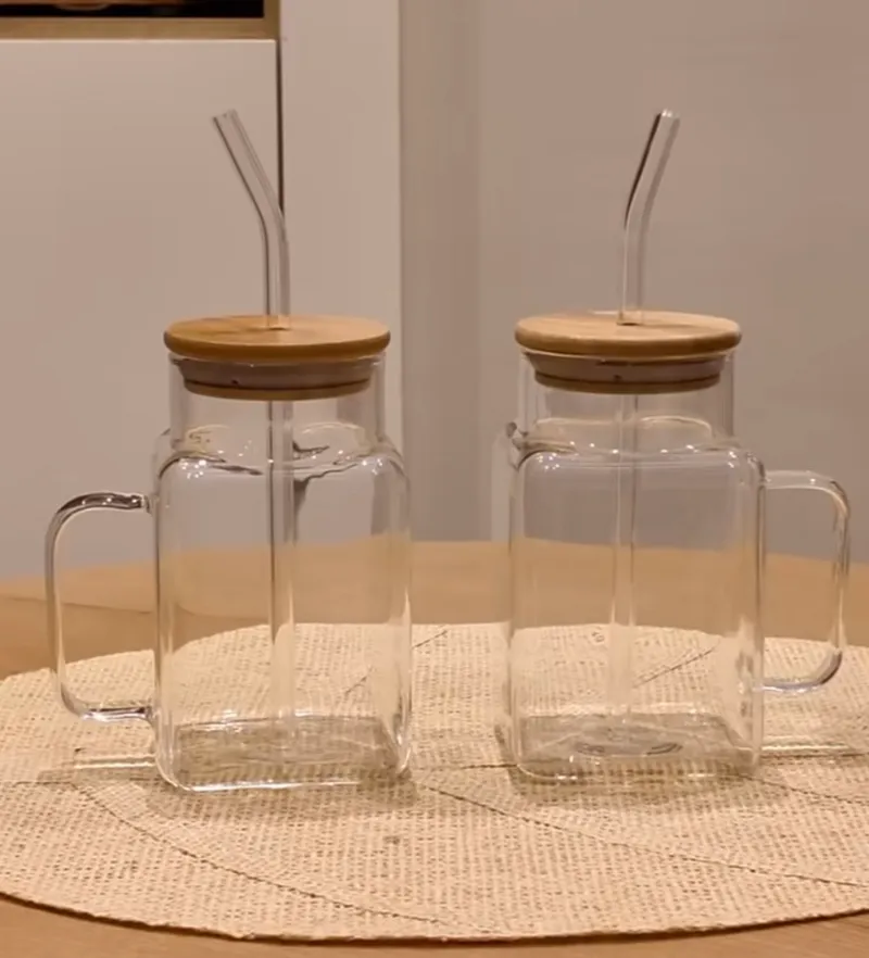Mug en verre Avec Paille