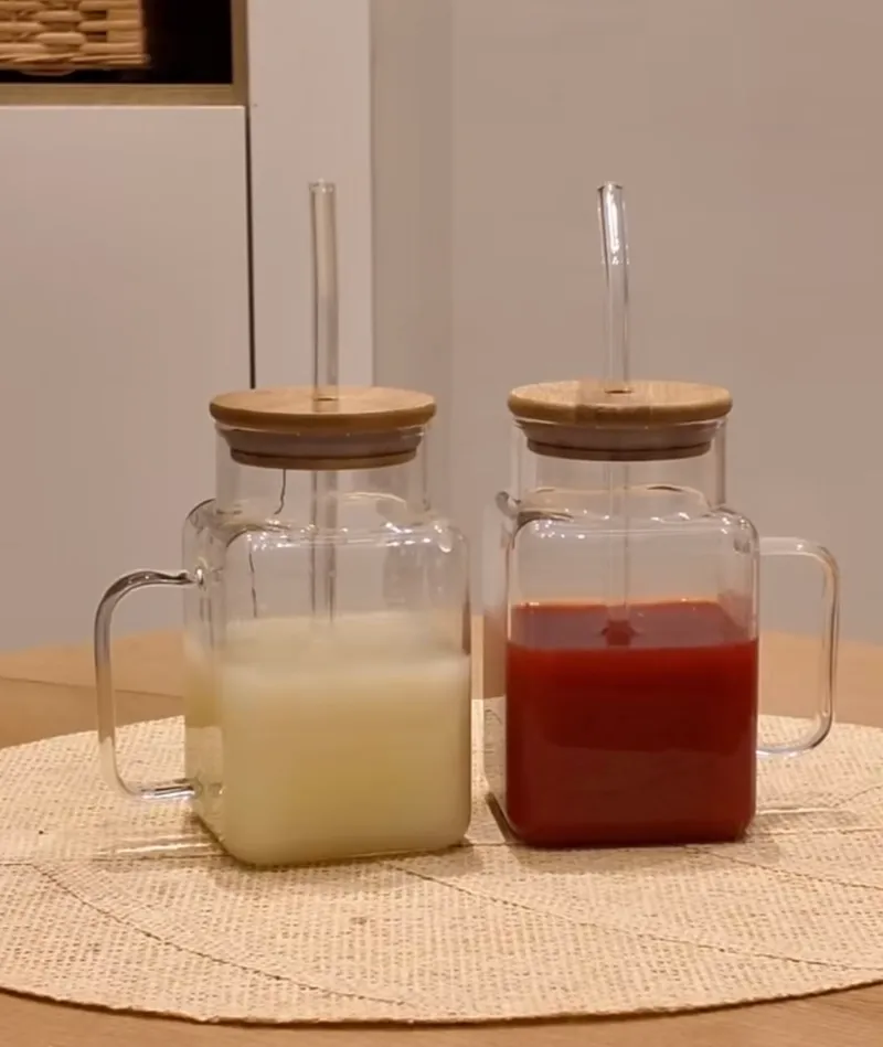 Mug en verre Avec Paille