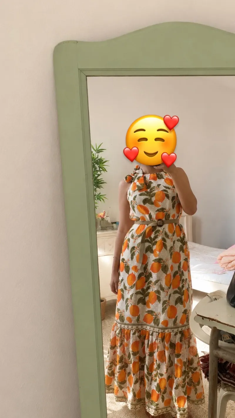 Robe en style lime orangée