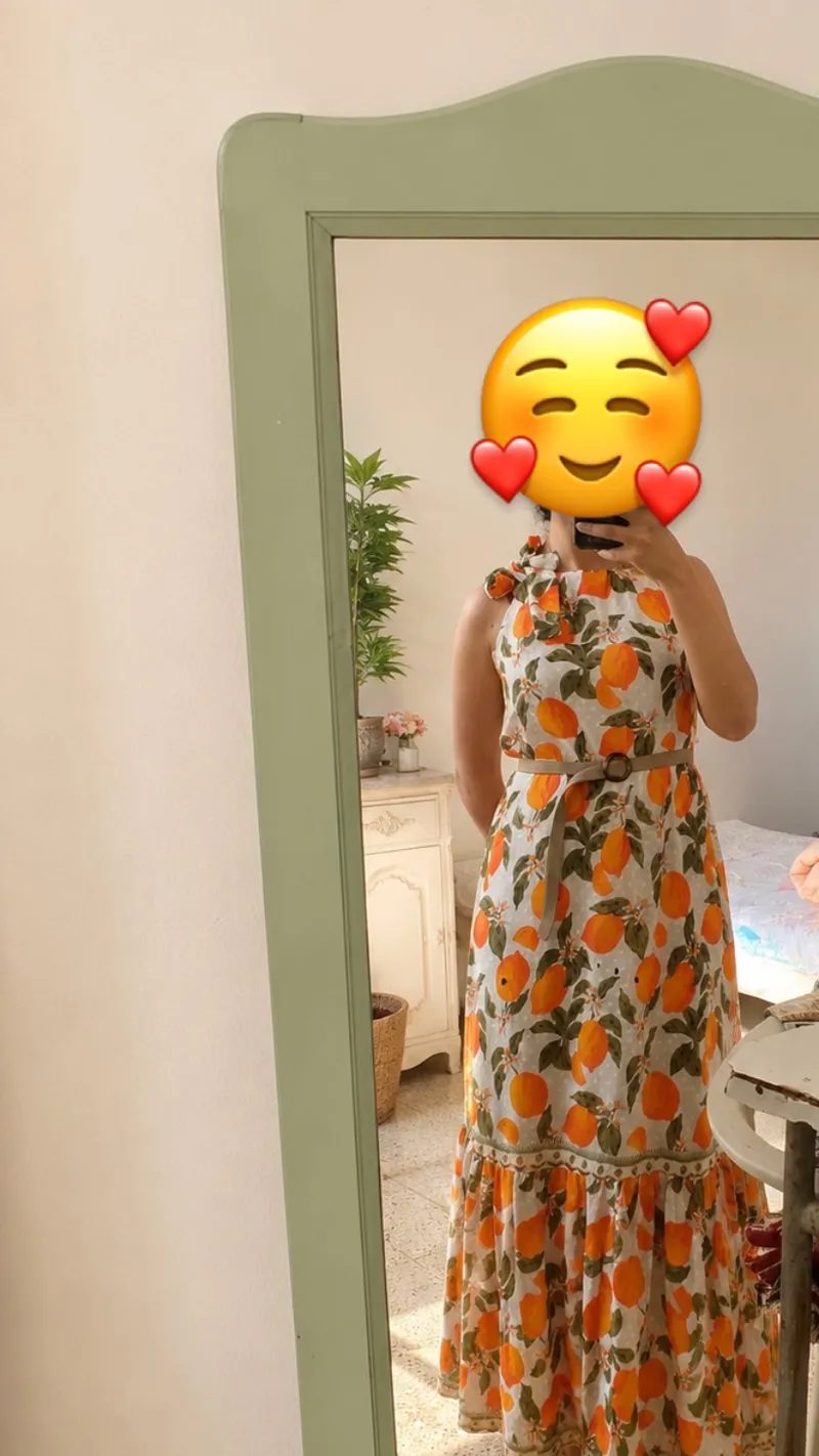 Robe en style lime orangée