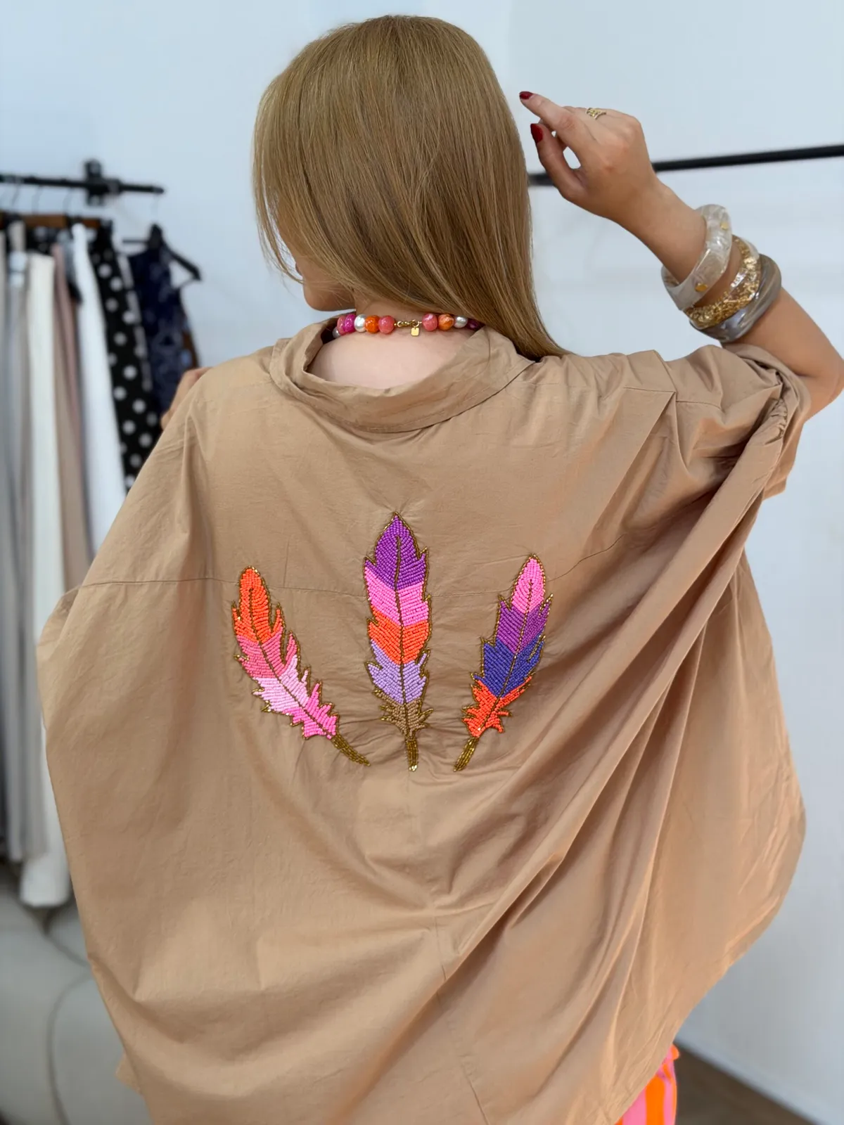 Chemise Plumes Bohème