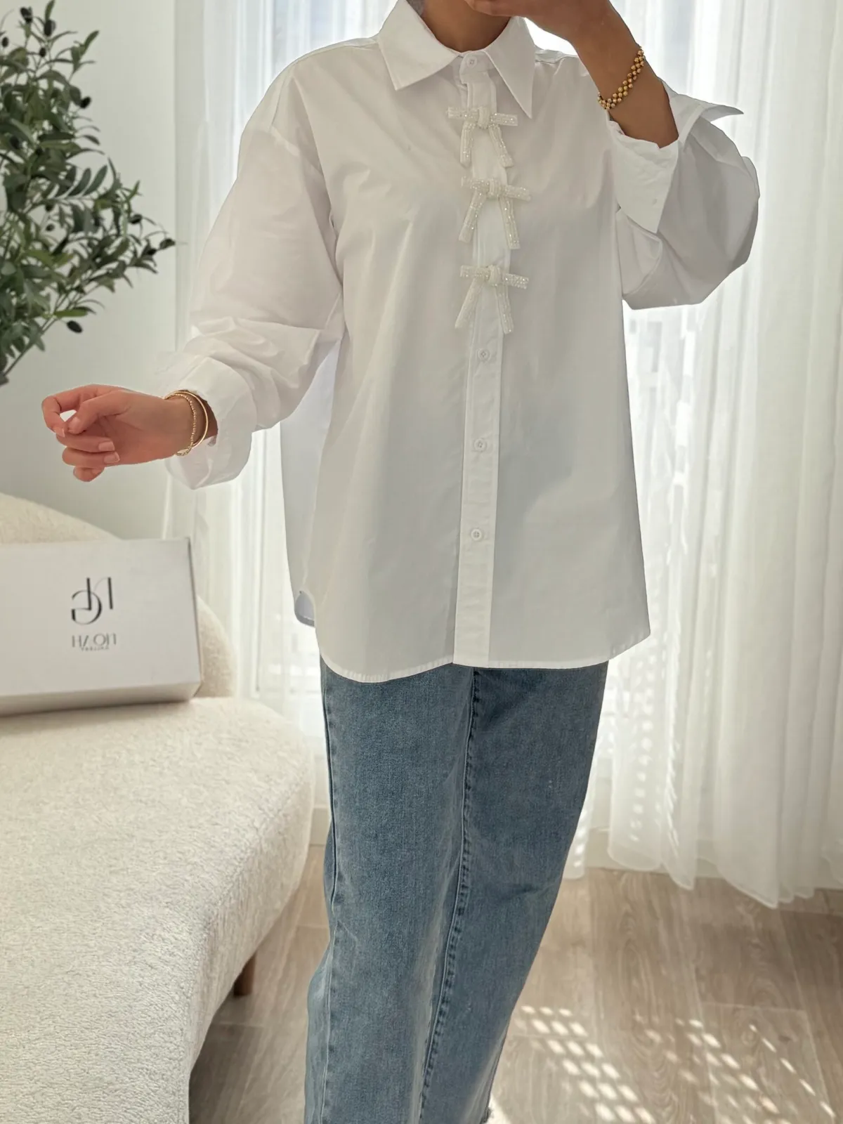 Chemise Blanche Papillon