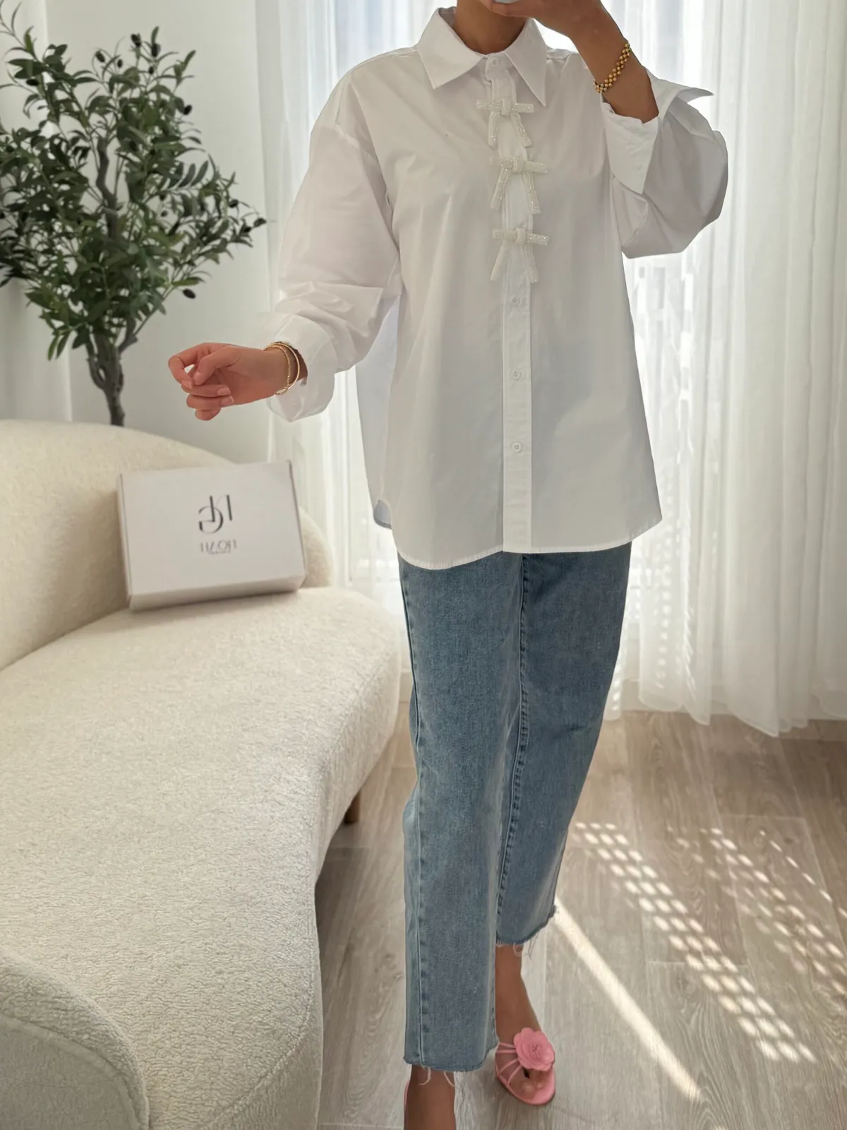 Chemise Blanche Papillon