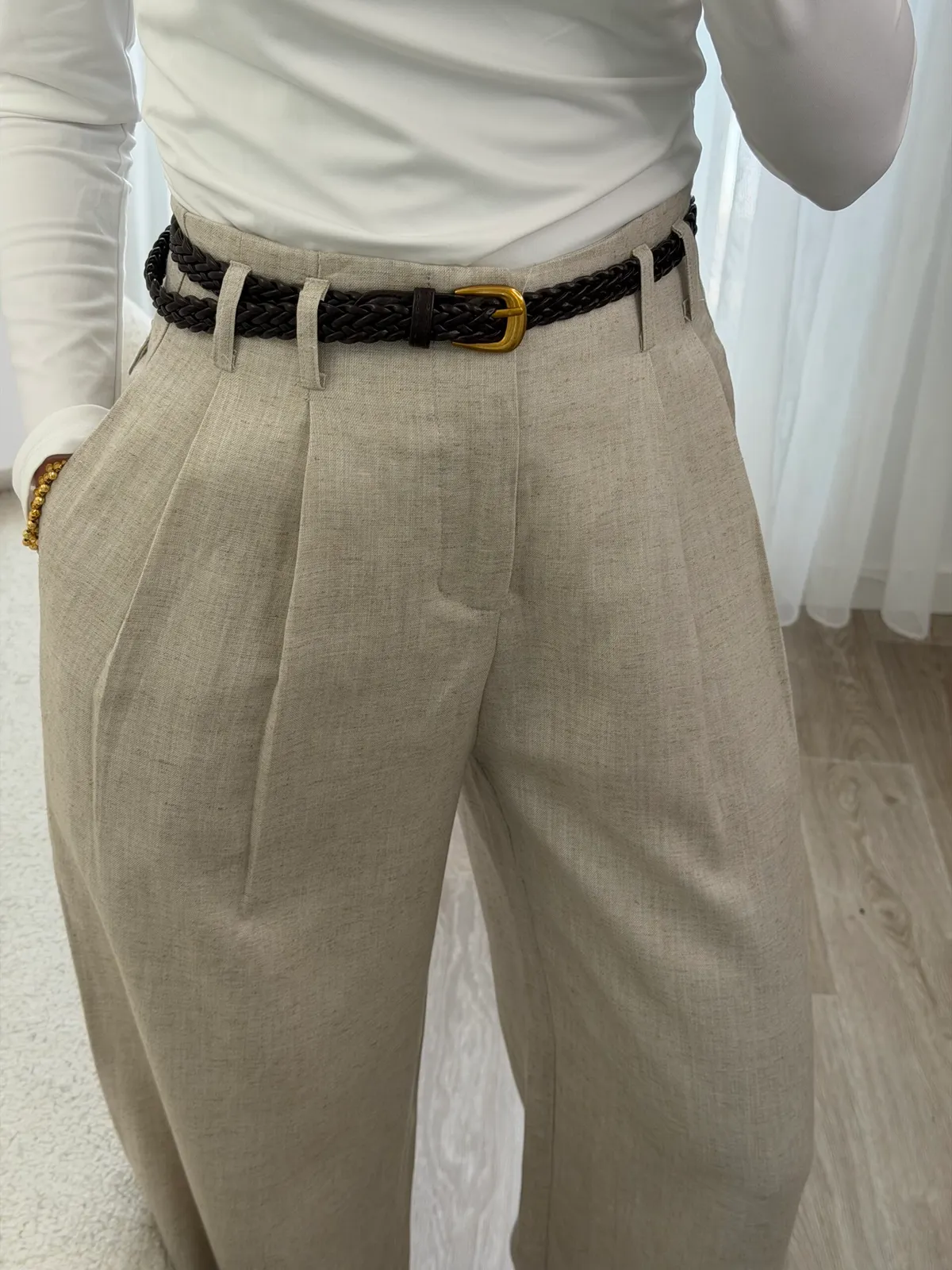Pantalon Lin Ceinture