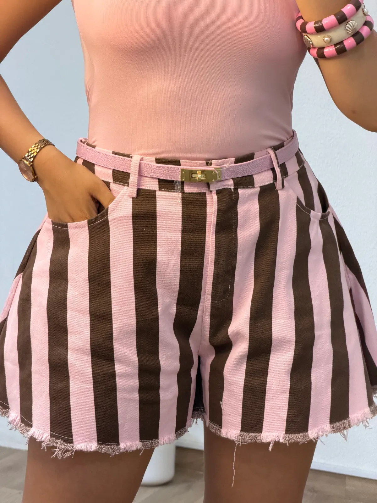Short Pink Stripes