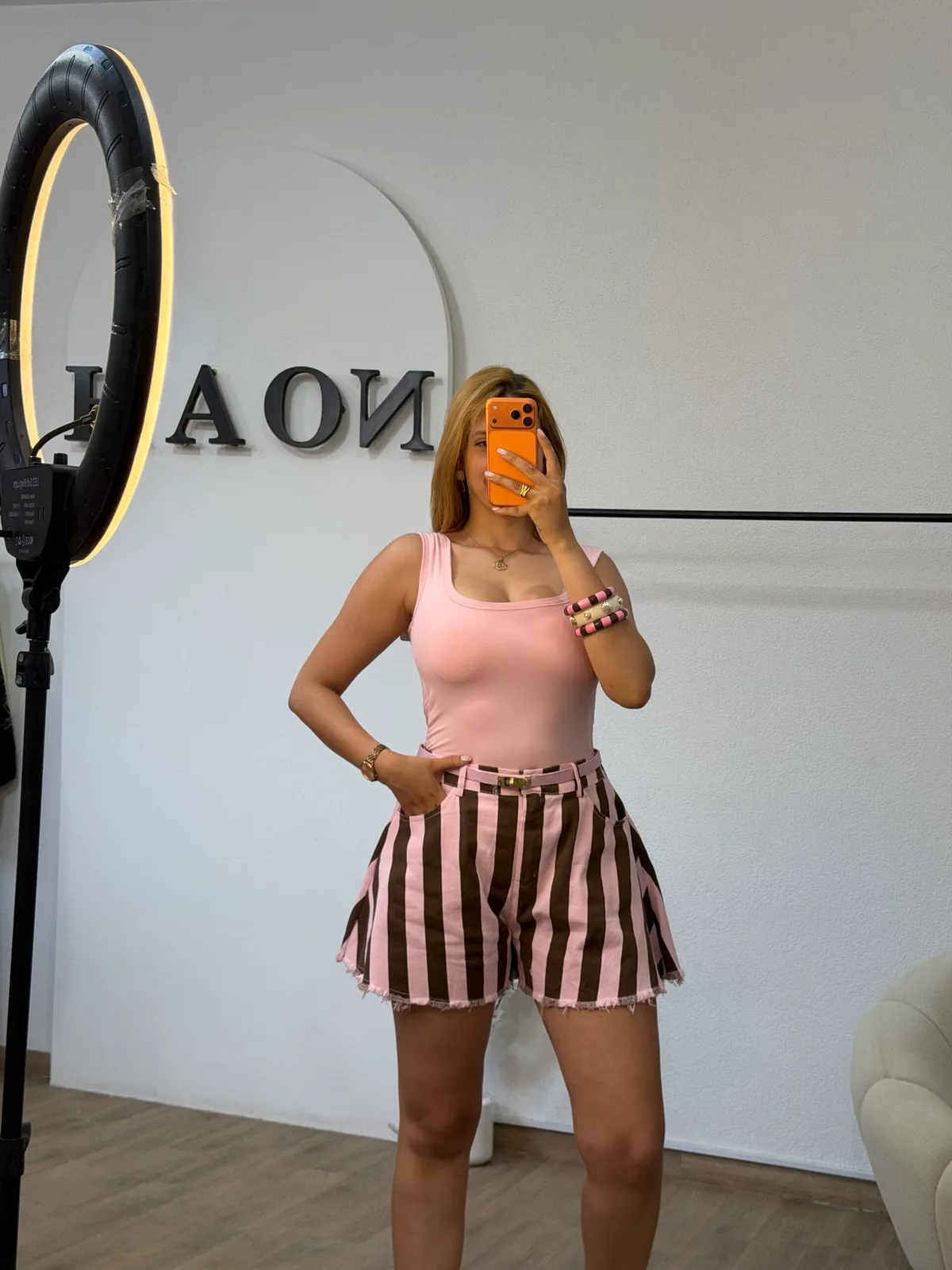 Short Pink Stripes