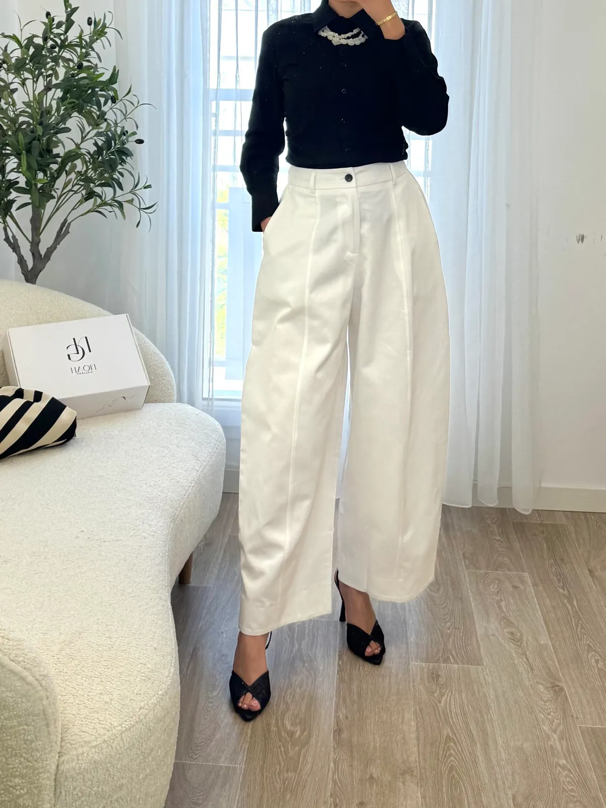 Pantalon Blanc Fluide