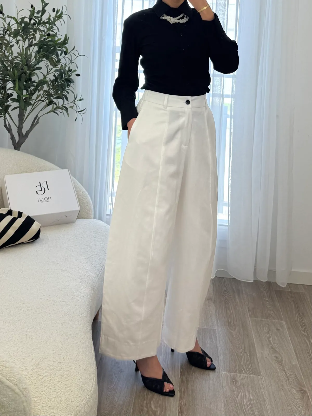 Pantalon Blanc Fluide