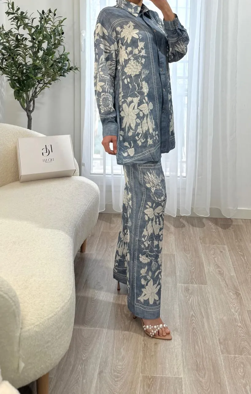 Ensemble  Bleu Fleur