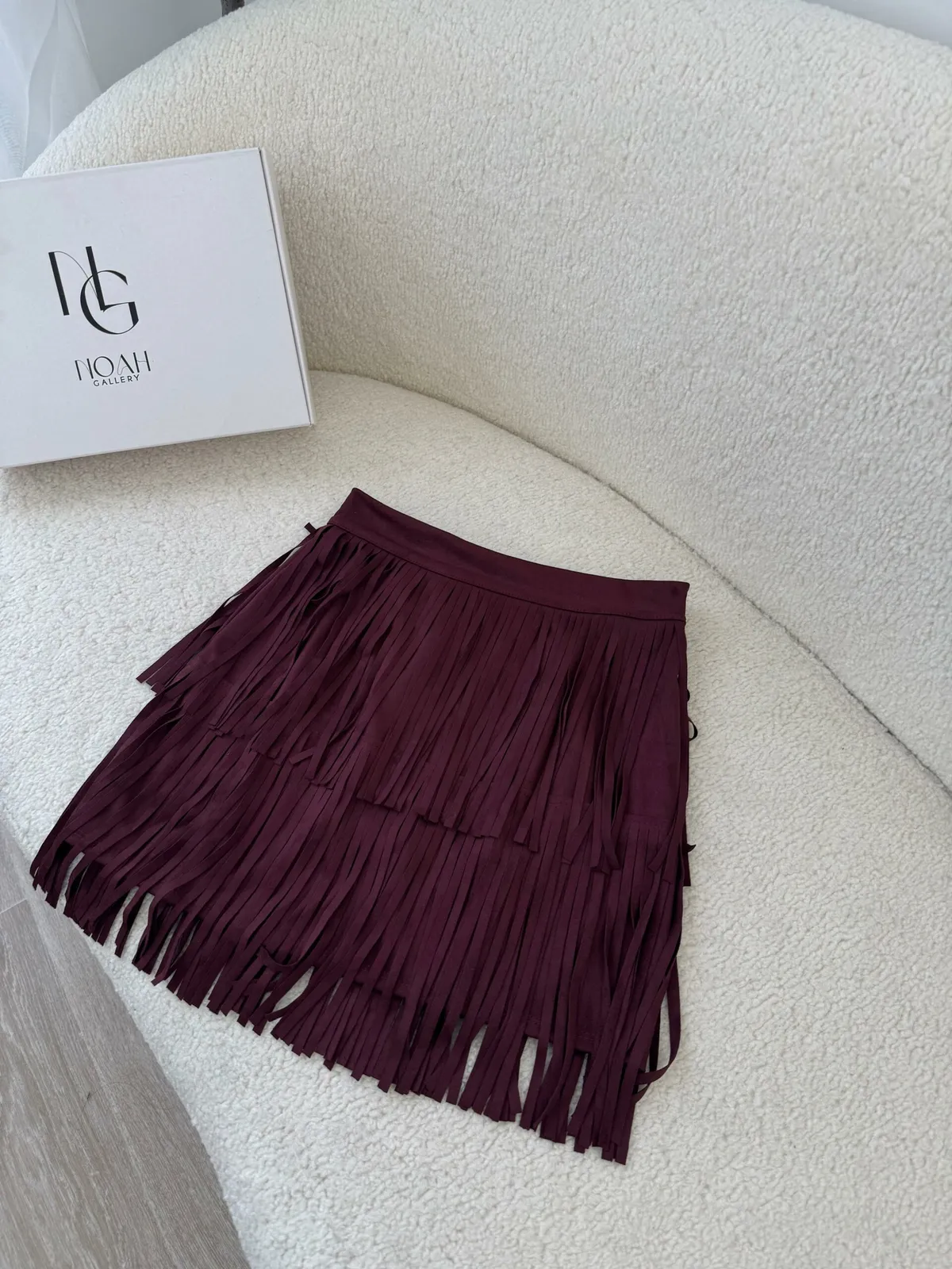 Jupe Prune Élégance Frangée