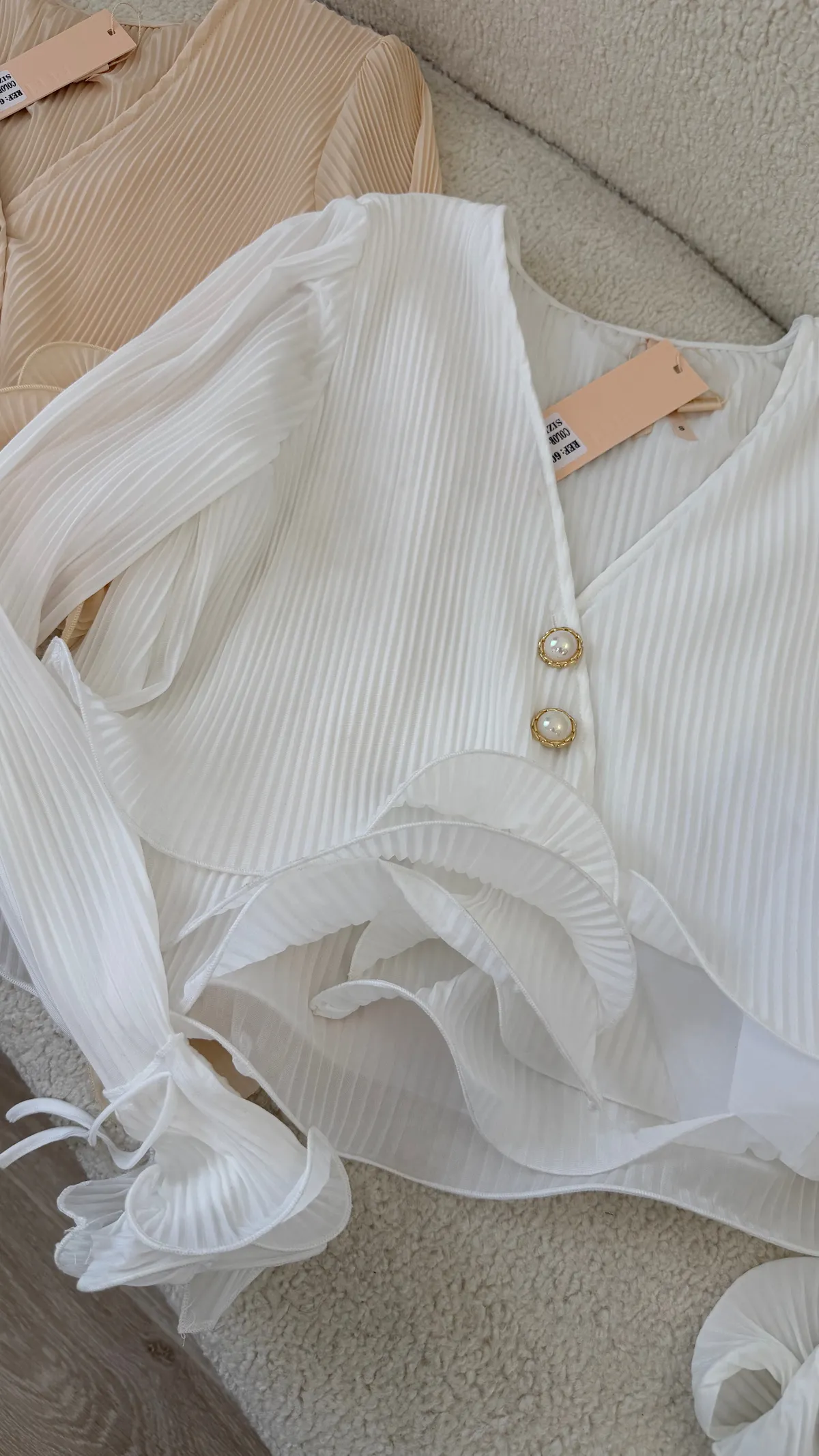 Chemise Plissée À Volants