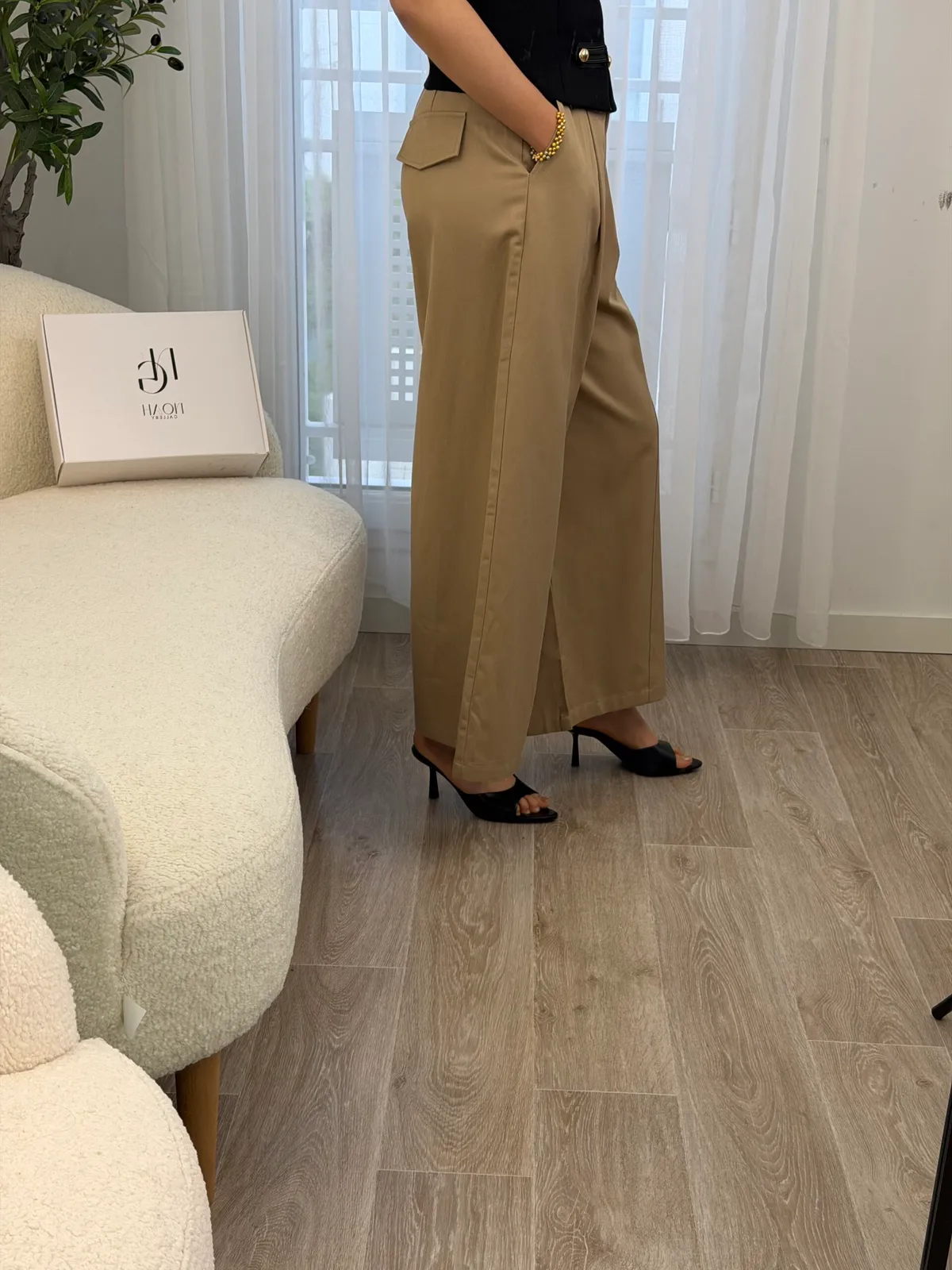 Pantalon Palazzo Camel