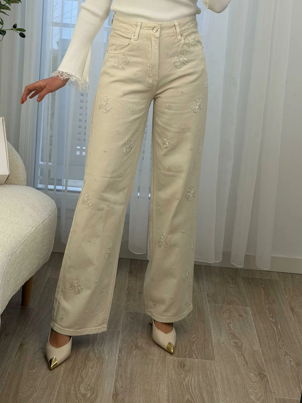Pantalon Élégance Brodé