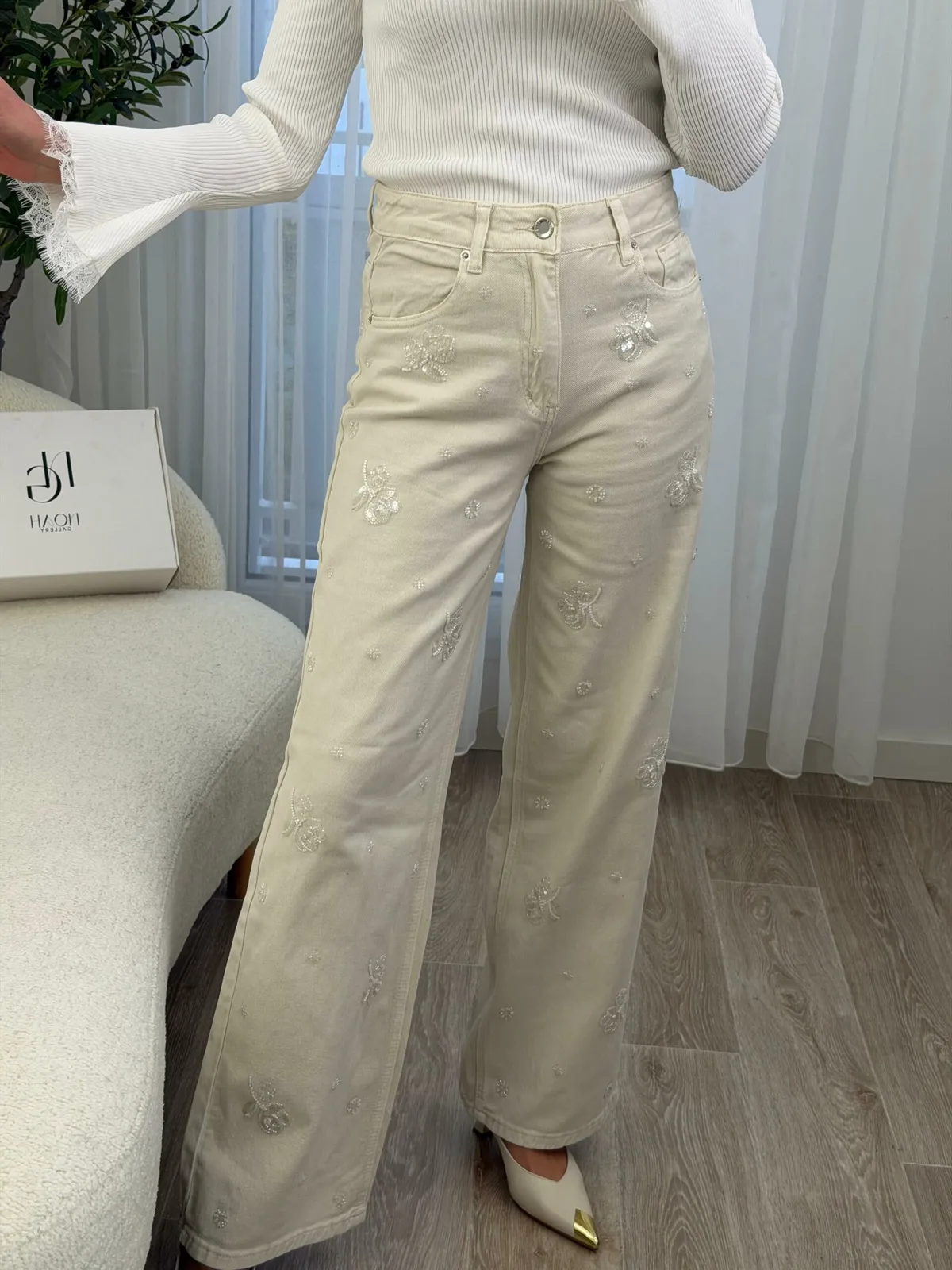 Pantalon Élégance Brodé