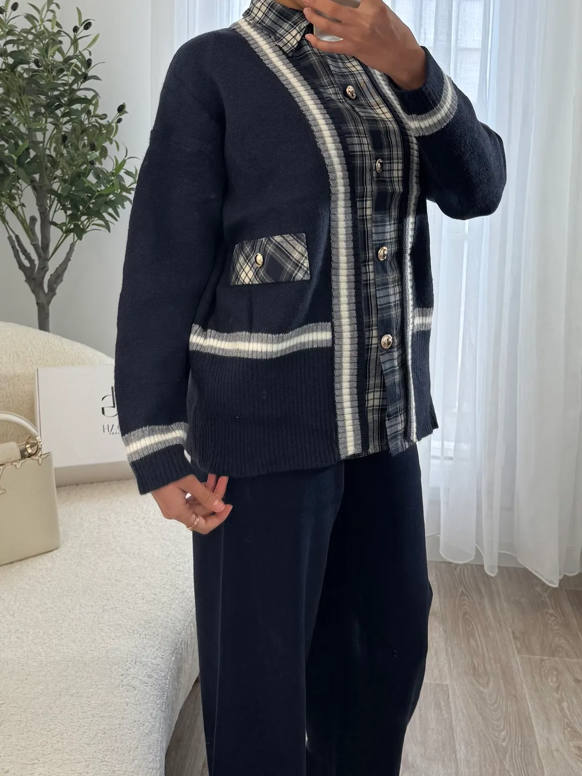 Pull Gilet À Carreaux