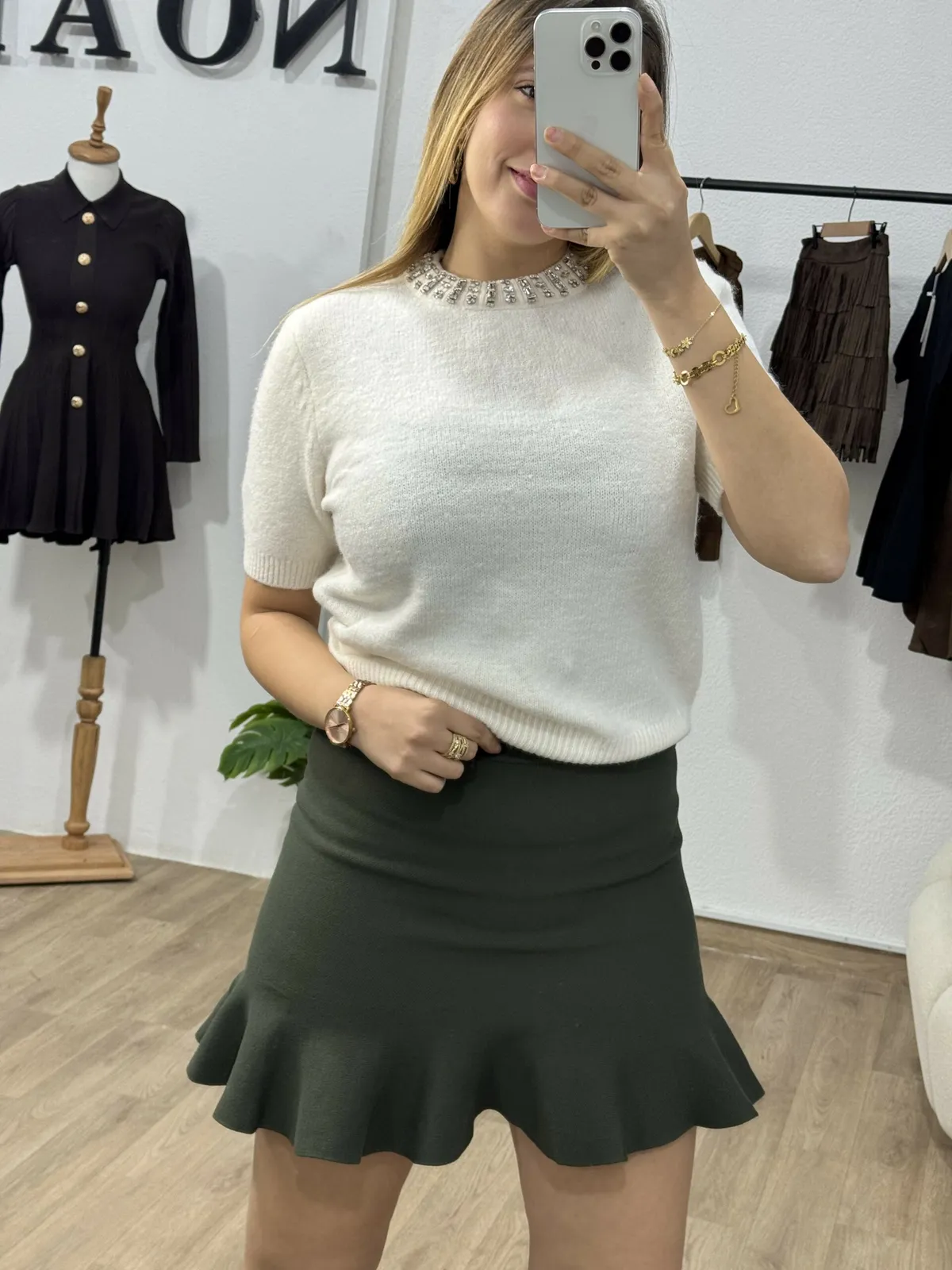 Wavy Olive Skirt