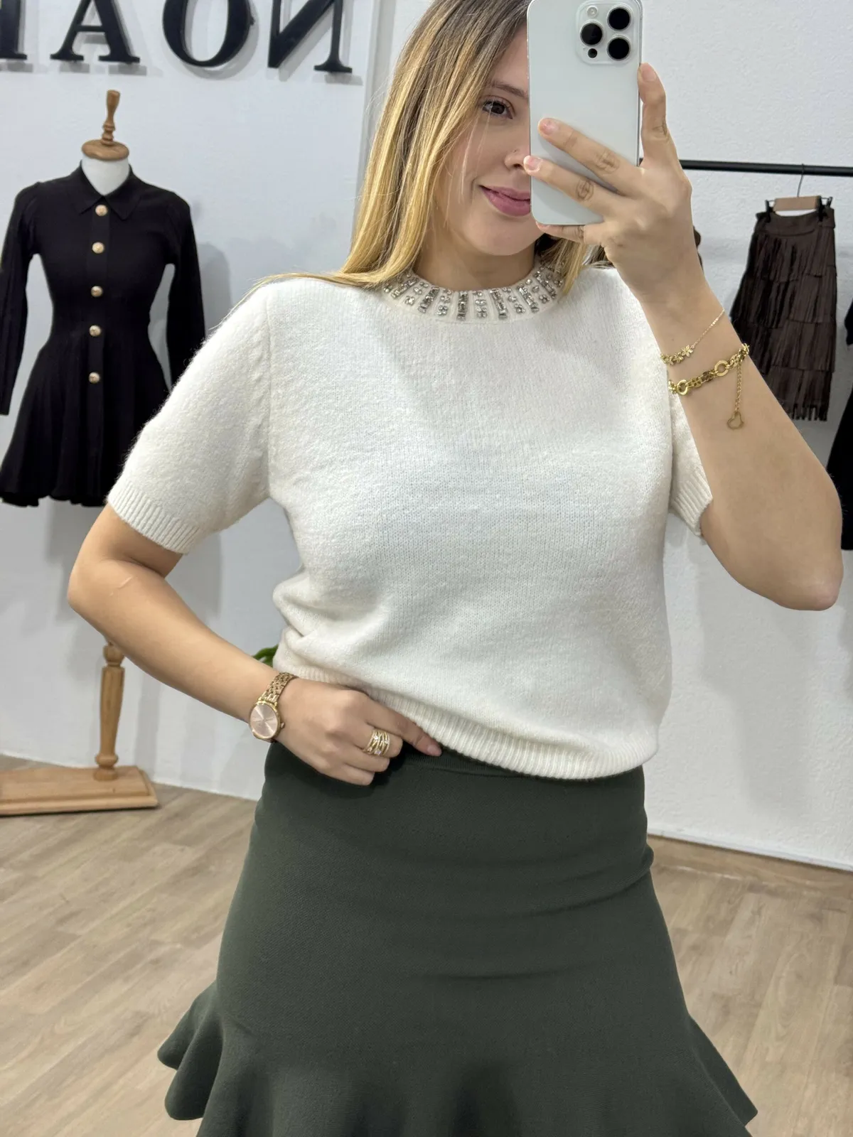 Wavy Olive Skirt