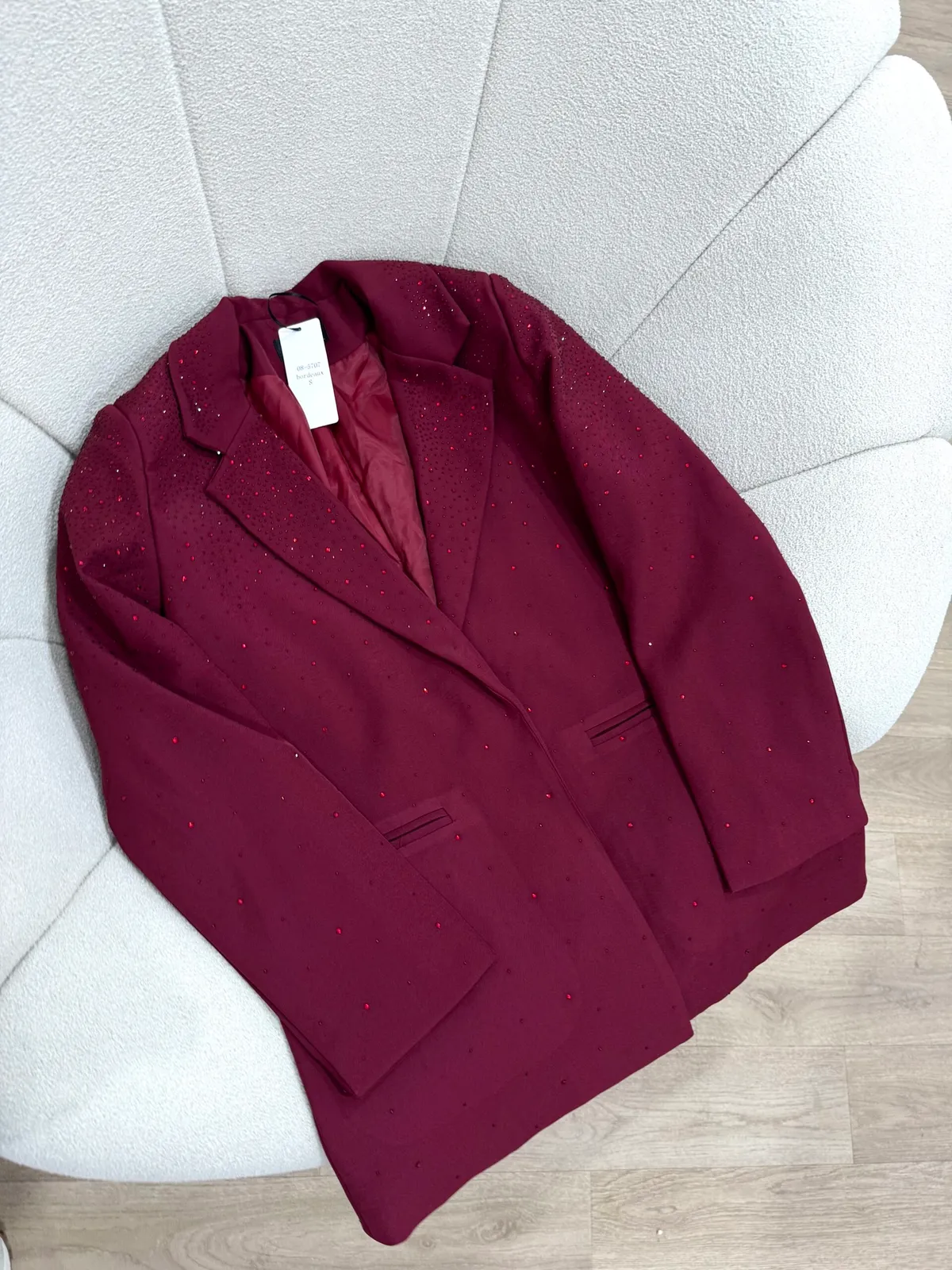 Blazer Bordeaux Avec Strass