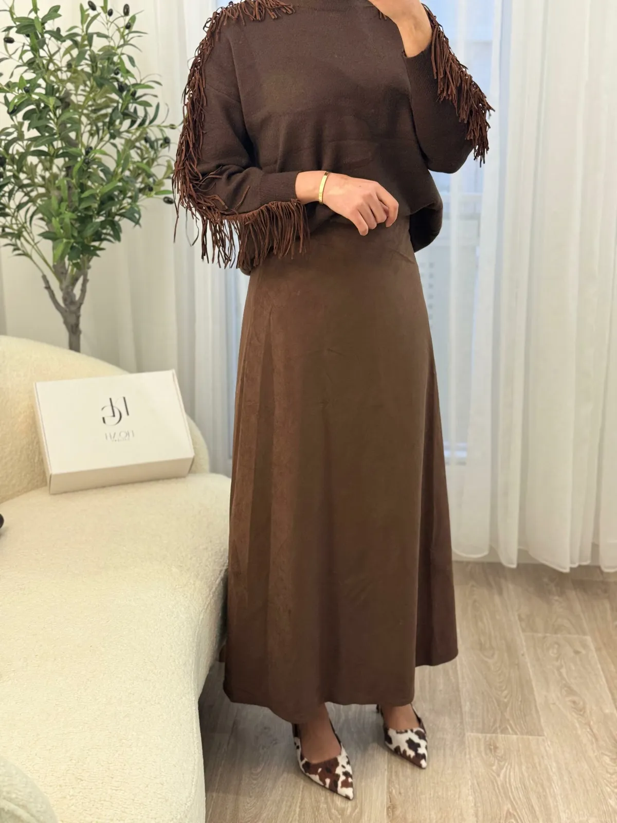 Jupe Élégance en Daim