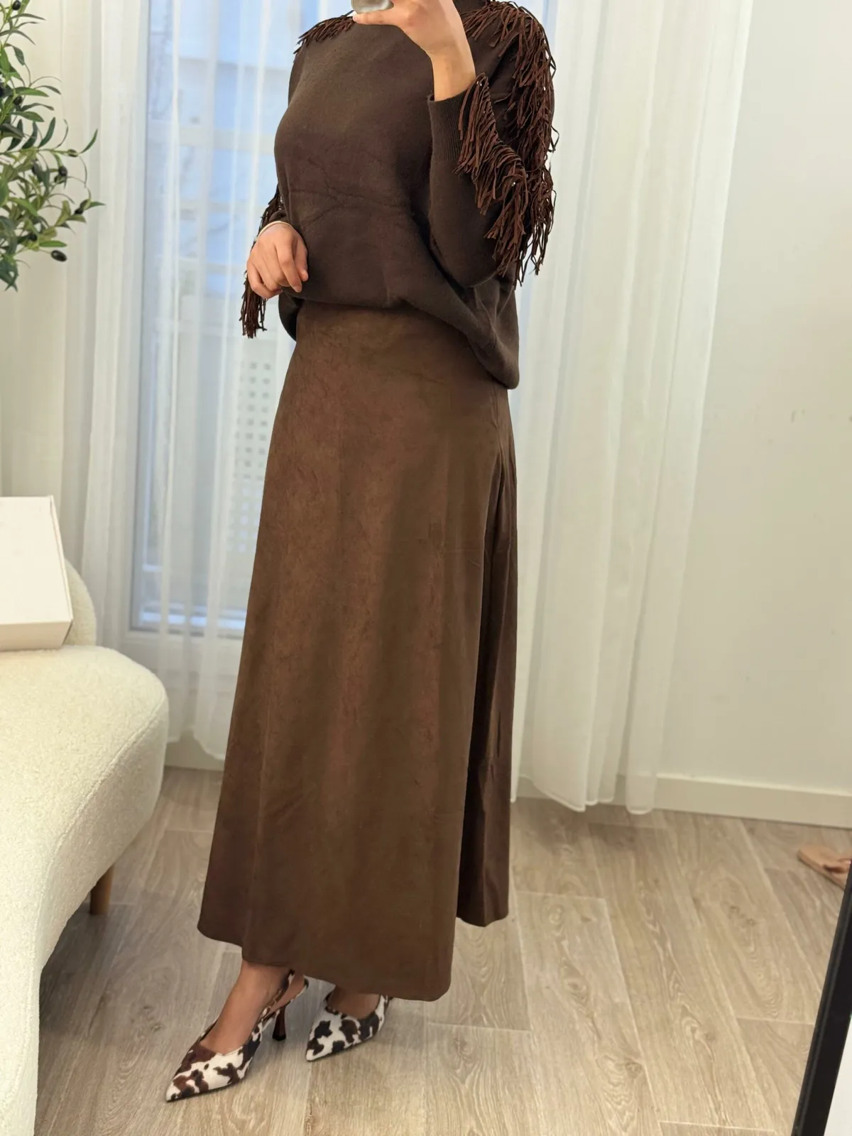 Jupe Élégance en Daim