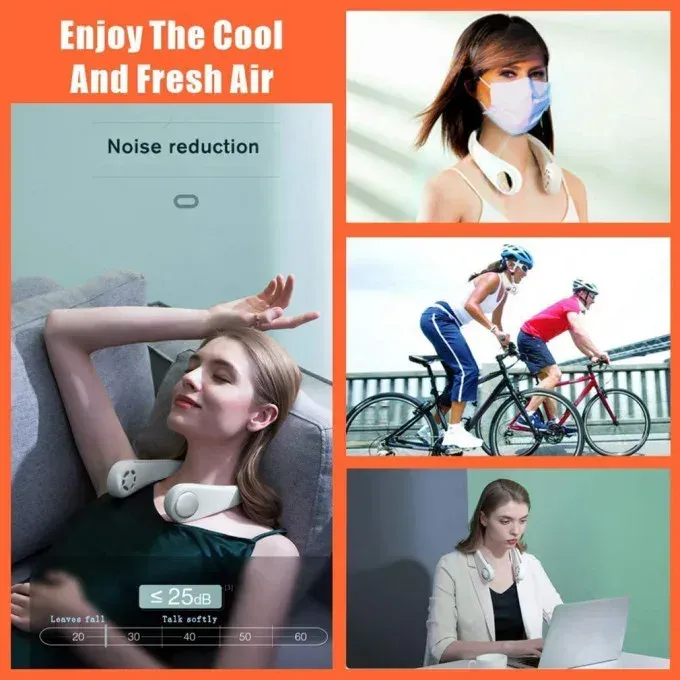 entilateur de cou portable rechargeable via USB