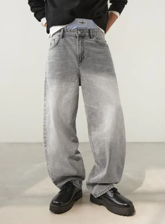 SUPER BAGGY JEAN GRIS BERSHKA
