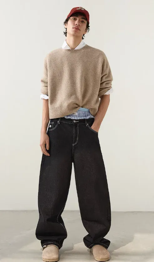 SUPER BAGGY BERSHKA NOIR