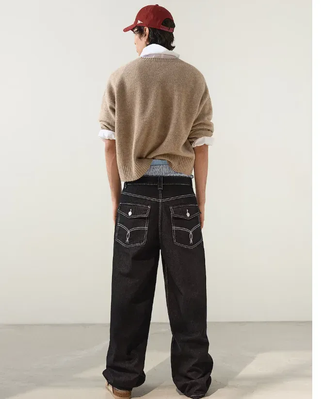 SUPER BAGGY BERSHKA NOIR